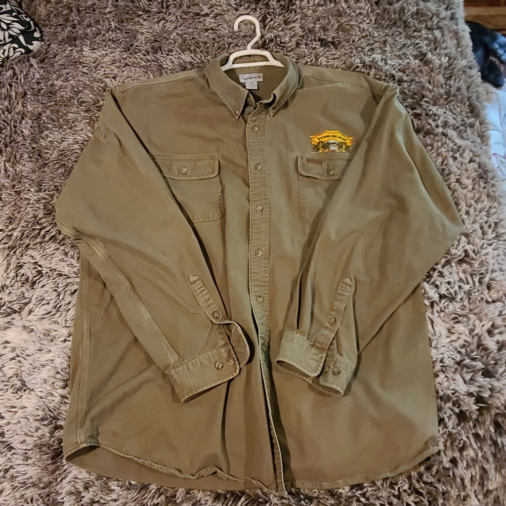 Carhartt Long Sleeve Button Up Work Shirt w Sierra Nevada Logo Patch 3xl